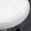  SGABELLO GIREVOLE ROTONDO CON RUOTE, ALTEZZA REGOLABILE E RIVESTIMENTO IN FINTA PELLE, BIANCO