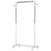 APPENDIABITI STENDER AD ALTEZZA REGOLABILE CON FONDO PORTAOGGETTI E 4 RUOTE, 68.5X42X87-145 CM