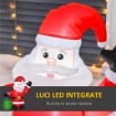 BABBO NATALE GONFIABILE LUMINOSO A LED IN POLIESTERE CON VENTILATORE, 70X45X120CM