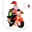 BABBO NATALE GONFIABILE SU MOTOCICLETTA 165CM CON LUCI LED INTEGRATE, DECORAZIONE NATALIZIA DA ESTERNO