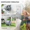 AVVOLGITUBO DA GIARDINO A PARETE E AUTOPORTANTE PER 40M DI TUBO CON MANOVELLA, GRIGIO