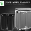 BIDONE IMMONDIZIA A 2 SEZIONI DA 20L CON CHIUSURA SILENZIOSA, IN ACCIAIO INOX E PP, 45.8X36X51.6 CM