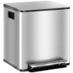 BIDONE IMMONDIZIA A 2 SEZIONI DA 15L A PEDALE CON COPERCHIO SILENZIOSO, IN ACCIAIO INOX E PP, 41.8X36.7X44 CM