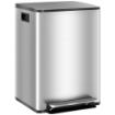 BIDONE IMMONDIZIA A 2 SEZIONI DA 20L A PEDALE CON COPERCHIO SILENZIOSO, IN ACCIAIO INOX E PP, 41.8X36.7X58 CM