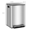 BIDONE IMMONDIZIA A 2 SEZIONI DA 20L A PEDALE CON COPERCHIO SILENZIOSO, IN ACCIAIO INOX E PP, 41.8X36.7X58 CM