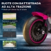  MOTO ELETTRICA PER BAMBINI 18-36 MESI CON ROTELLE E FANALE, 76X42X57 CM, ROSA E NERO