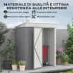 CASETTA DA GIARDINO PORTA ATTREZZI IN ACCIAIO CON PORTA BLOCCABILE, 161X95X163/181CM, GRIGIO