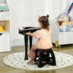  PIANOFORTE PER BAMBINI A 32 TASTI CON SGABELLO, MICROFONO, MUSICHE, LUCI E GAMBE RIMOVIBILI, NERO