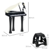  PIANOFORTE PER BAMBINI A 32 TASTI CON SGABELLO, MICROFONO, MUSICHE, LUCI E GAMBE RIMOVIBILI, NERO