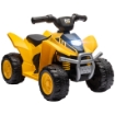  QUAD ELETTRICO PER BAMBINI 18-36 MESI LICENZA CATERPILLAR CON CLACSON E FARI, 65.5X38.5X43.5 CM, GIALLO