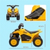  QUAD ELETTRICO PER BAMBINI 18-36 MESI LICENZA CATERPILLAR CON CLACSON E FARI, 65.5X38.5X43.5 CM, GIALLO