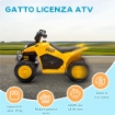  QUAD ELETTRICO PER BAMBINI 18-36 MESI LICENZA CATERPILLAR CON CLACSON E FARI, 65.5X38.5X43.5 CM, GIALLO