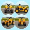  QUAD ELETTRICO PER BAMBINI 18-36 MESI LICENZA CATERPILLAR CON CLACSON E FARI, 65.5X38.5X43.5 CM, GIALLO