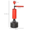 SACCO DA BOXE AD ALTEZZA REGOLABILE CON PUNCHING BALL E BASE RIEMPIBILE, 88X48X155-205 CM, ROSSO E NERO