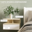 SET DA 2 COMODINI SOSPESI CON CASSETTO E RIPIANO SUPERIORE, IN LEGNO, 35X32X22.5 CM, BIANCO E ROVERE