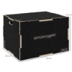 BOX JUMP PLIOMETRICO A 3 ALTEZZE IN LEGNO ANTISCIVOLO, 76-61-51CM, NERO