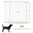 CANCELLETTO PER CANI A LARGHEZZA REGOLABILE CON DOPPIO BLOCCO, IN ACCIAIO E ABS, 76X75-95 CM, BIANCO