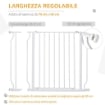 CANCELLETTO PER CANI A LARGHEZZA REGOLABILE CON DOPPIO BLOCCO, IN ACCIAIO E ABS, 76X75-95 CM, BIANCO