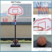 CANESTRO BASKET AD ALTEZZA REGOLABILE CON BASE RIEMPIBILE E 2 RUOTE, IN ACCIAIO, PE E HDPE, 70X45X2 CM