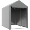 CAPANNO ATTREZZI TENDA GARAGE CON COPERTURA ANTI UV E TELAIO IN METALLO, 120X179X165CM, GRIGIO CHIARO