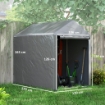 CAPANNO ATTREZZI TENDA GARAGE CON COPERTURA ANTI UV E TELAIO IN METALLO, 120X179X165CM, GRIGIO CHIARO