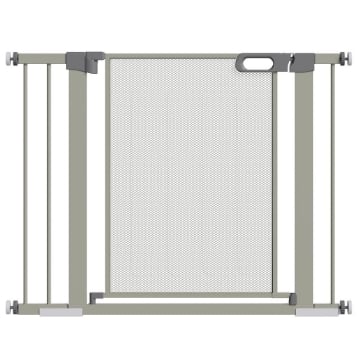 CANCELLINO PER CANI ESTENSIBILE A PRESSIONE CON CHIUSURA AUTOMATICA, 75-103X76 CM, GRIGIO