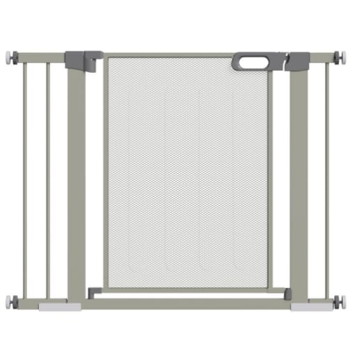 CANCELLINO PER CANI ESTENSIBILE A PRESSIONE CON CHIUSURA AUTOMATICA, 75-103X76 CM, GRIGIO