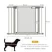 CANCELLINO PER CANI ESTENSIBILE A PRESSIONE CON CHIUSURA AUTOMATICA, 75-103X76 CM, GRIGIO