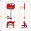 CANESTRO BASKET PER BAMBINI 5 IN 1 CON ALTEZZA REGOLABILE, PORTA DA CALCIO E GOLF, ETÓ 3-6 ANNI, ROSSO