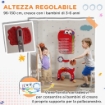 CANESTRO BASKET PER BAMBINI 5 IN 1 CON ALTEZZA REGOLABILE, PORTA DA CALCIO E GOLF, ETÓ 3-6 ANNI, ROSSO