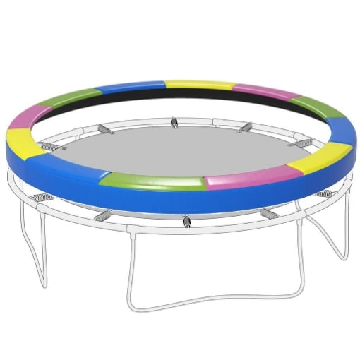 COPERTURA TAPPETO ELASTICO Ø366X30 CM PIEGHEVOLE E PORTATILE, IN PLASTICA, PE E SCHIUMA, MULTICOLORE