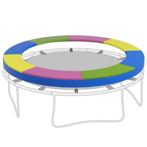 COPERTURA TAPPETO ELASTICO Ø305X30 CM PIEGHEVOLE E PORTATILE, IN PLASTICA, PE E SCHIUMA, MULTICOLORE