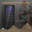 CANTINETTA FRIGORIFERO PER 18 BOTTIGLIE DI VINO CON DISPLAY DIGITALE, LUCE LED E CONTROLLO TEMPERATURA, NERO