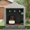 CAPANNO PORTA ATTREZZI E TENDA GARAGE PER BICI E MOTO CON COPERTURA ANTI-UV, 1.6X2M, GRIGIO CHIARO