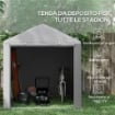 CAPANNO PORTA ATTREZZI E TENDA GARAGE PER BICI E MOTO CON COPERTURA ANTI-UV, 1.6X2M, GRIGIO CHIARO