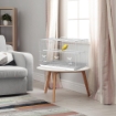 GABBIA PER UCCELLI IN METALLO CON POSATOI, CIOTOLE PER CIBO E MANIGLIA, 60X41X41CM - BIANCO