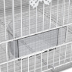 GABBIA PER UCCELLI IN METALLO CON POSATOI, CIOTOLE PER CIBO E MANIGLIA, 60X41X41CM - BIANCO