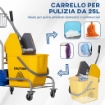 CARRELLO PULIZIE CON STRIZZATORE, SECCHIO 25L E RIPIANO IN PLASTICA, IN PP E METALLO, 72X49.5X95 CM, BLU E GIALLO