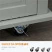 CARRELLO DA CUCINA CON 2 CASSETTI E 2 ARMADIETTI, PIANO IN LEGNO, PORTASPEZIE E PORTA CANOVACCI, GRIGIO