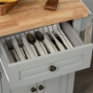 CARRELLO DA CUCINA CON 2 CASSETTI E 2 ARMADIETTI, PIANO IN LEGNO, PORTASPEZIE E PORTA CANOVACCI, GRIGIO