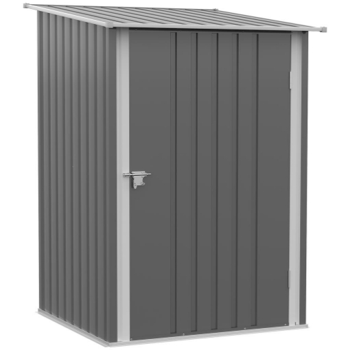 CASETTA DA GIARDINO PORTA ATTREZZI IN ACCIAIO GALVANIZZATO E PORTA, 100X103X160CM, GRIGIO