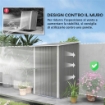 CASETTA DA GIARDINO PORTA ATTREZZI IN ACCIAIO GALVANIZZATO E PORTA, 100X103X160CM, GRIGIO