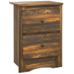 COMODINO CON 2 CASSETTI DALLO STILE RUSTICO IN LEGNO, 40X30X56 CM, MARRONE