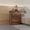 COMODINO CON 2 CASSETTI DALLO STILE RUSTICO IN LEGNO, 40X30X56 CM, MARRONE