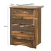 COMODINO CON 2 CASSETTI DALLO STILE RUSTICO IN LEGNO, 40X30X56 CM, MARRONE