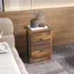 COMODINO CON 2 CASSETTI DALLO STILE RUSTICO IN LEGNO, 40X30X56 CM, MARRONE