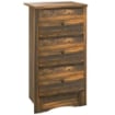 COMODINO CON 3 CASSETTI DALLO STILE RUSTICO IN LEGNO, 40X30X74 CM, MARRONE