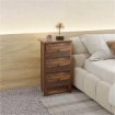 COMODINO CON 3 CASSETTI DALLO STILE RUSTICO IN LEGNO, 40X30X74 CM, MARRONE