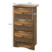 COMODINO CON 3 CASSETTI DALLO STILE RUSTICO IN LEGNO, 40X30X74 CM, MARRONE