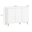 CREDENZA MODERNA CON 2 ARMADIETTI A 3 RIPIANI IN LEGNO, 107X40X80 CM, BIANCO